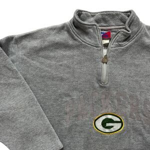 Vtg 1990s Pro Player Seattle Seahawks Grey Quarter Zip Pullover XL